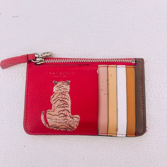 Tory Burch Handbags - Tory Burch Red Leather Card Holder